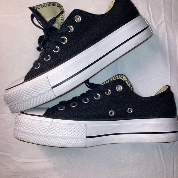 Converse Black and Cream Low-Top Sneakers - Picture 3 of 8